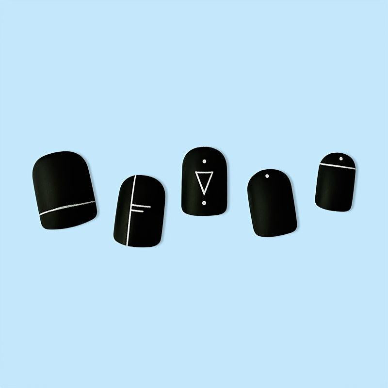 24 pcs Matte Press On Nails Square Glue Long Lasting Halloween Nails