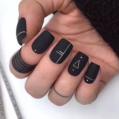 24 pcs Matte Press On Nails Square Glue Long Lasting Halloween Nails
