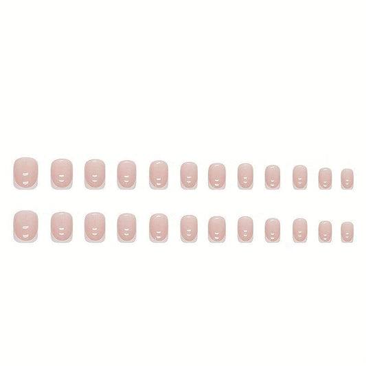 Glitter Pink Press On Nails Short Acrylic Nails for Women