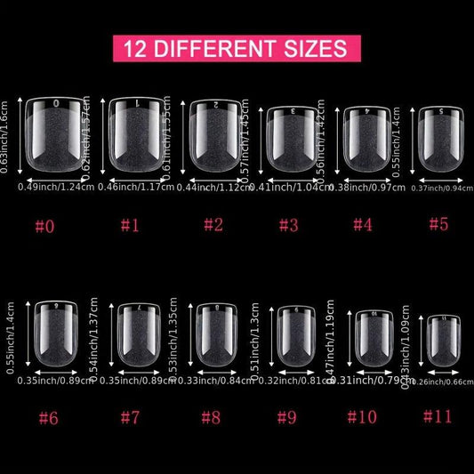 240pcs Soft Gel Nail Tips Short Square Shape False Nail Tips For Nail Art DIY