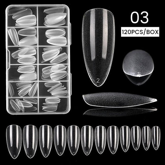 120 pcs Clear Straight Tapered Square Full Cover Press On False Nail Tips