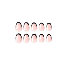24pcs Nude French Press On Nails Short Almond Acrylic False Nails