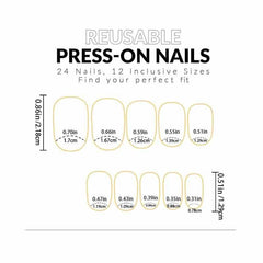 24pcs Nude French Press On Nails Short Almond Acrylic False Nails