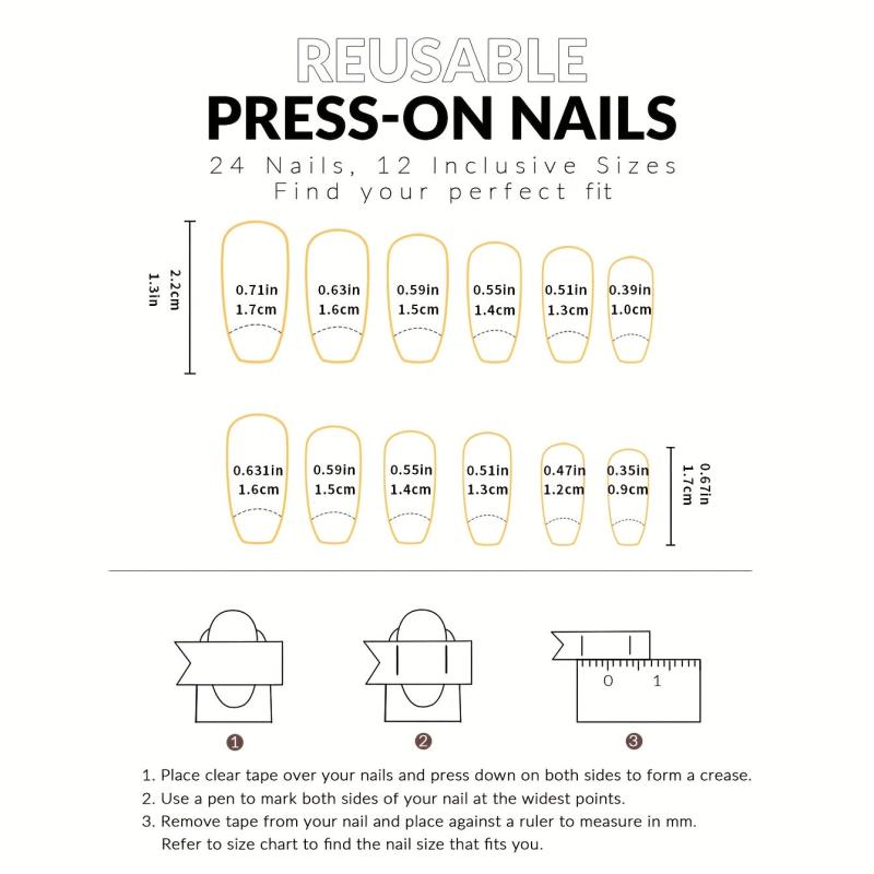 24pcs Glossy Pink Press On Nails French Edge Medium Square Coffin False Nails