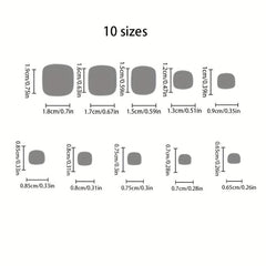 100 Pcs Short Square Toenail Tips Acrylic False Toenail Tips with Box 10 Sizes