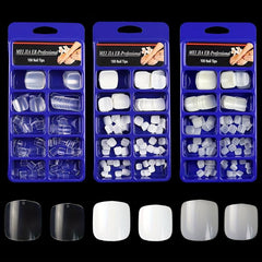 100 Pcs Short Square Toenail Tips Acrylic False Toenail Tips with Box 10 Sizes