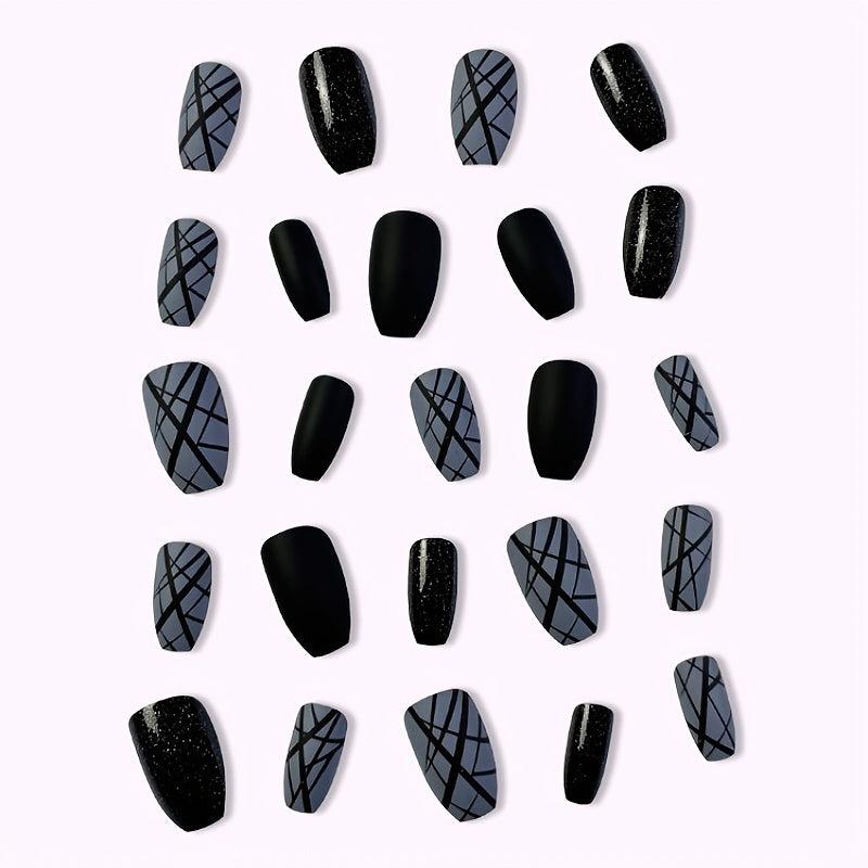 Glitter False Nails Frosted Sparkling Press On Nails Halloween