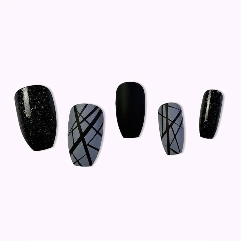 Glitter False Nails Frosted Sparkling Press On Nails Halloween