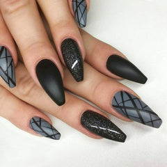 Glitter False Nails Frosted Sparkling Press On Nails Halloween