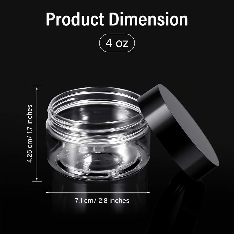 6 Pcs Plastic Pot Jars Round Clear Leak Proof Cosmetic Container With Lids