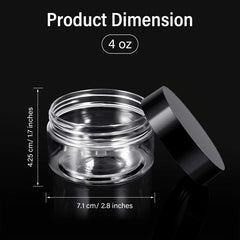 6 Pcs Plastic Pot Jars Round Clear Leak Proof Cosmetic Container With Lids