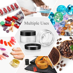 6 Pcs Plastic Pot Jars Round Clear Leak Proof Cosmetic Container With Lids