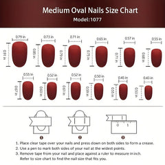 24pcs Reusable Oval Nude Pink Press On Nails for Weddings