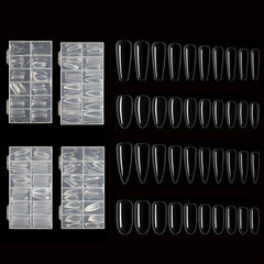 120 pcs Full Cover Square Oval False Nail Tips Natural Look Manicure Tools