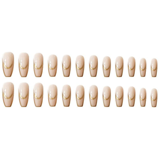 Foil Stripe Ballet Nails Press On Manicure