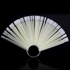 50 Pcs Natural Nail Sticks Display Board with Metal Ring Holder