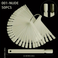 50 Pcs Natural Nail Sticks Display Board with Metal Ring Holder