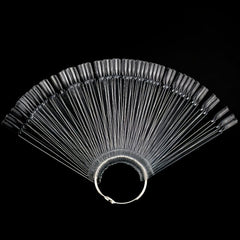 50 Pcs Natural Nail Sticks Display Board with Metal Ring Holder