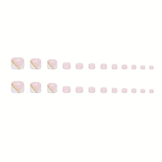Minimalist Powder French Style Armor Foot Summer Nail Set