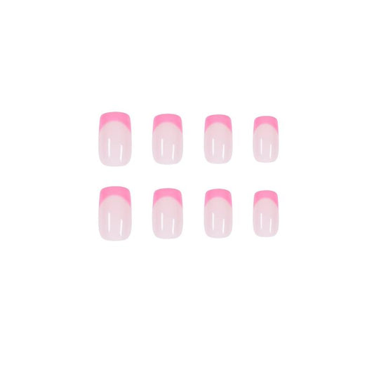 24 pcs Pink Square Press On Nails Full Cover False Nails for Women Easy to Apply