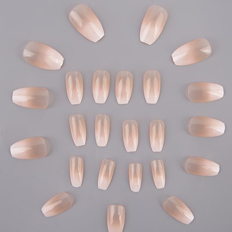 24pcs Pink Gradient Acrylic Nail Kits with Glue and Nail File