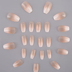 24pcs Pink Gradient Acrylic Nail Kits with Glue and Nail File