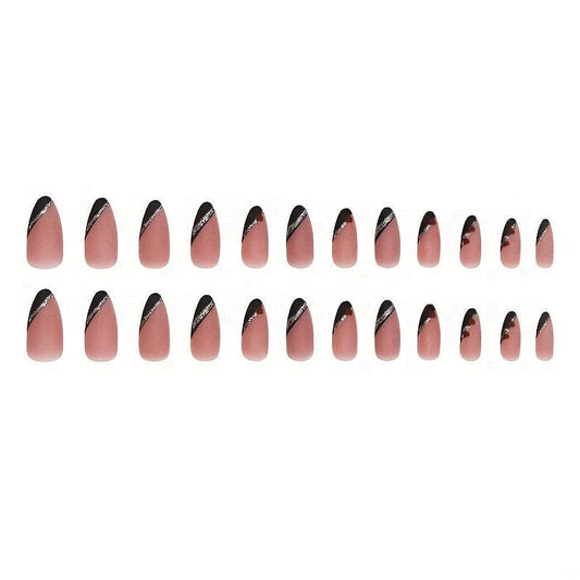 Glossy Almond Pink Press On Nails for Women & Girls