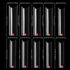 500 Pcs Extra Long C Pipe Style Acrylic Nail Art Tips