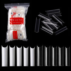 500 Pcs Extra Long C Pipe Style Acrylic Nail Art Tips