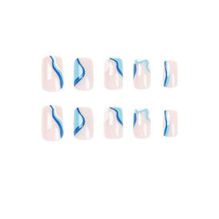 24pcs Short Square Press On Nails Easy to Apply and Remove
