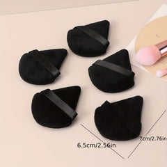 5pcs Loose Powder Puff Triangle Band Handle Sponge Puff for Face Corners