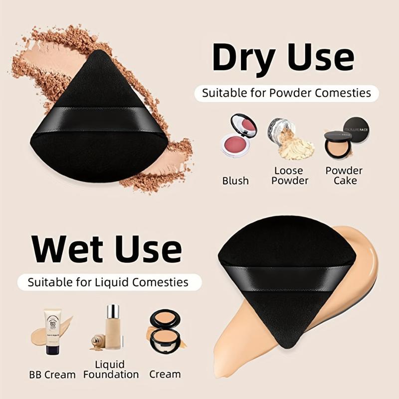 5pcs Loose Powder Puff Triangle Band Handle Sponge Puff for Face Corners