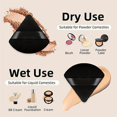 5pcs Loose Powder Puff Triangle Band Handle Sponge Puff for Face Corners