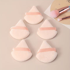 5pcs Loose Powder Puff Triangle Band Handle Sponge Puff for Face Corners