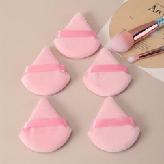 5pcs Loose Powder Puff Triangle Band Handle Sponge Puff for Face Corners