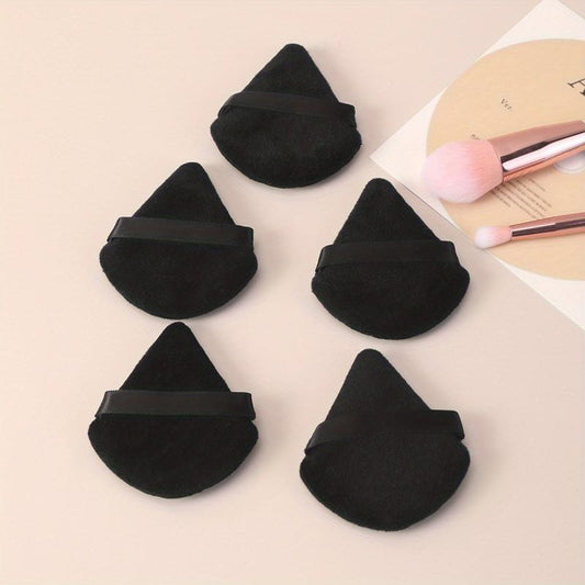 5pcs Loose Powder Puff Triangle Band Handle Sponge Puff for Face Corners