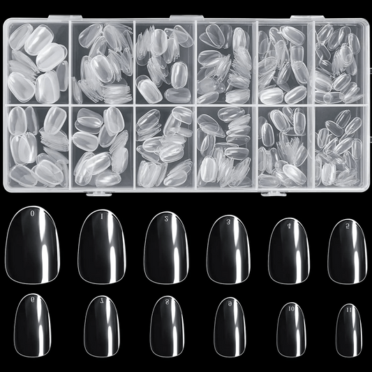 600 pcs Almond Shape Gel Nail Tips for Salon and Home Clear and Durable