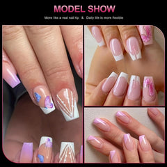 240pcs Soft Gel Nail Tips Pre Shaped Half Matte for DIY Nail Extensions