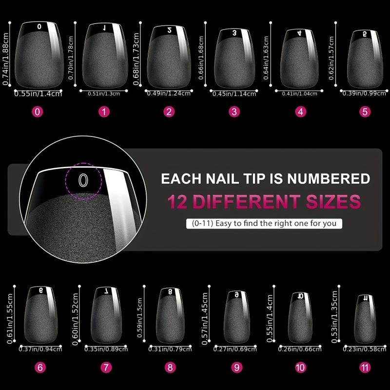 240pcs Soft Gel Nail Tips Pre Shaped Half Matte for DIY Nail Extensions