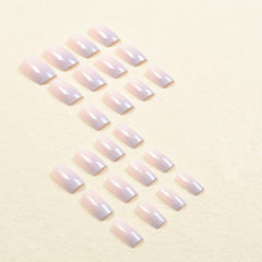 24pcs Purple Pink Gradient Press On Nails French Tips Acrylic Nail