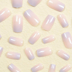 24pcs Purple Pink Gradient Press On Nails French Tips Acrylic Nail