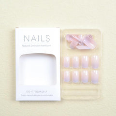 24pcs Purple Pink Gradient Press On Nails French Tips Acrylic Nail