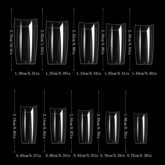 500 Soft Gel Nail Tips Clear Natural Acrylic Pre-shaped False Nails