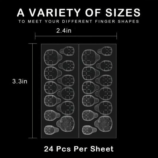 24pcs Pearl Rhinestone French Tip Press On Nails Medium Almond Size