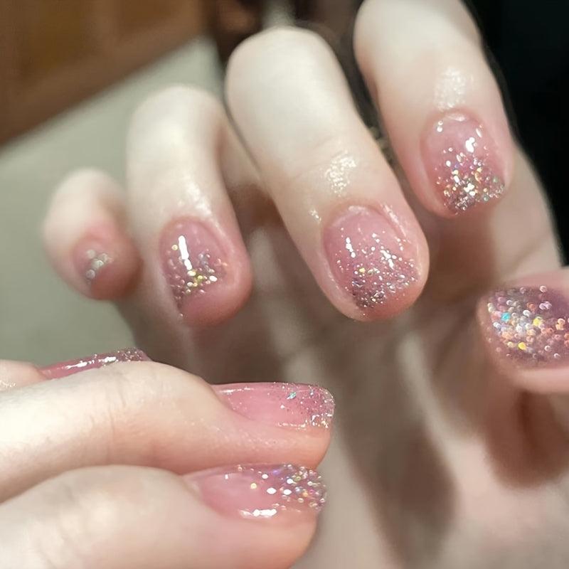 Glittering Press On Nails Full Cover Acrylic Nails