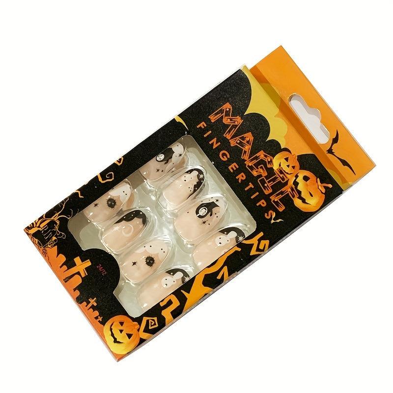 24pcs Jiaruo Y2K Halloween Clouds Ghost Sky Press On Nails