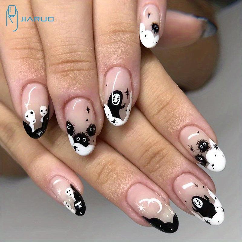 24pcs Jiaruo Y2K Halloween Clouds Ghost Sky Press On Nails