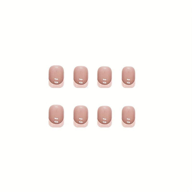 Y2K Pink Press On Nails Glossy Acrylic Square False Nails
