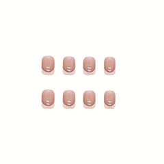 Y2K Pink Press On Nails Glossy Acrylic Square False Nails