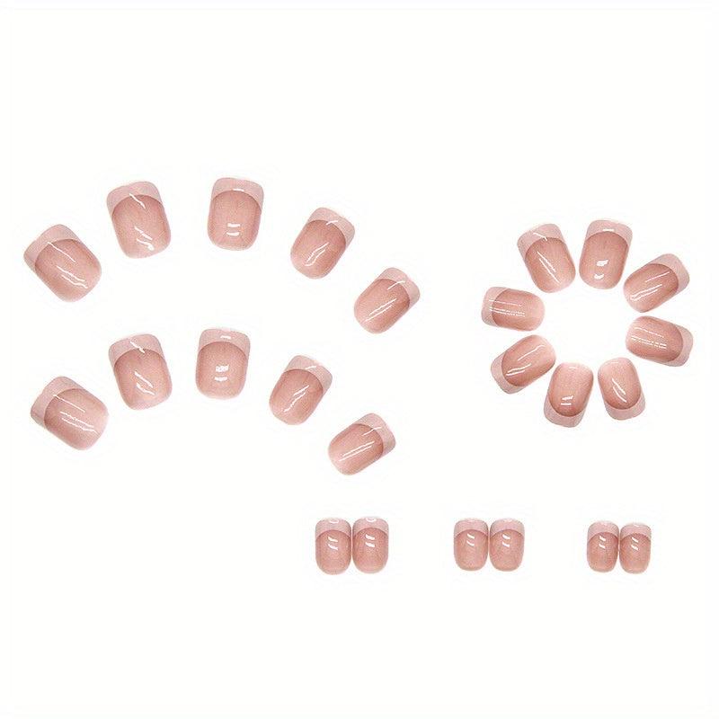 Y2K Pink Press On Nails Glossy Acrylic Square False Nails